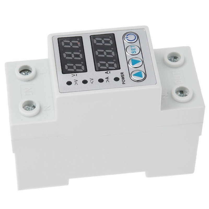 Overvoltage Undervoltage Protector LED Adjustable Self Reset Current Protector AC