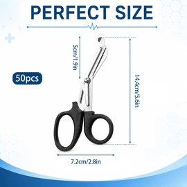 50Pcs Nurse Scissors for Badge Bulk,Trauma Shears for Nurses,5.7 Inch,Black