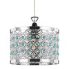 Modern Sparkly Ceiling Pendant Light Shade with Clear and Teal Beads by Happy Homewares