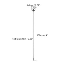 uxcell Stainless Steel Cocktail Picks, 5Pcs 4 Inch Metal Cocktail Toothpicks Martini Picks Long Reusable Round Bead Cocktail Skewers for Drinks Appetizer Fruits