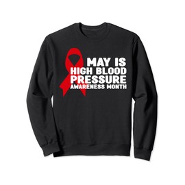 Red Ribbon - May is High Blood Pressure Awareness Month Sweatshirt