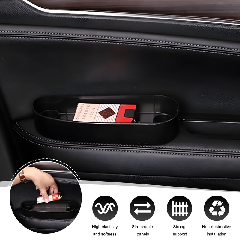 KVAEY Car Armrest Support Cover, Leather Adjustable Car Armrest Support