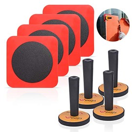 Gomake Vinyl Wrap Magnets Window Tint Magnet Holder 4 PCS Car Vinyl Wrap Gripper Magnet Holder with 4 PCS Adsorptive Patch for Car Wrapping Vinyl Wraps Tool Set, Wallpaper Film Fix Aid Tool
