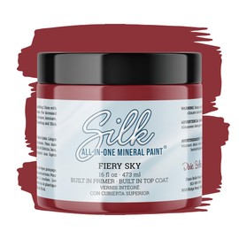 Dixie Belle Silk All-in-One Mineral Paint | Fiery Sky (16oz) | Rich Red All-in-One Water Based Primer + Topcoat | Durable Furniture Paint | Low Reflective Finish