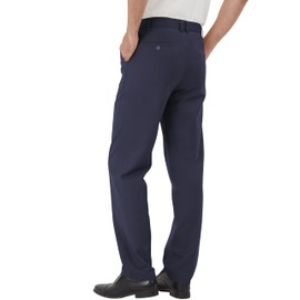 ALTHLEMON Men's Classic Fit Flex Expandable Waist Flat Front Dress Pants 33W 29L Navy