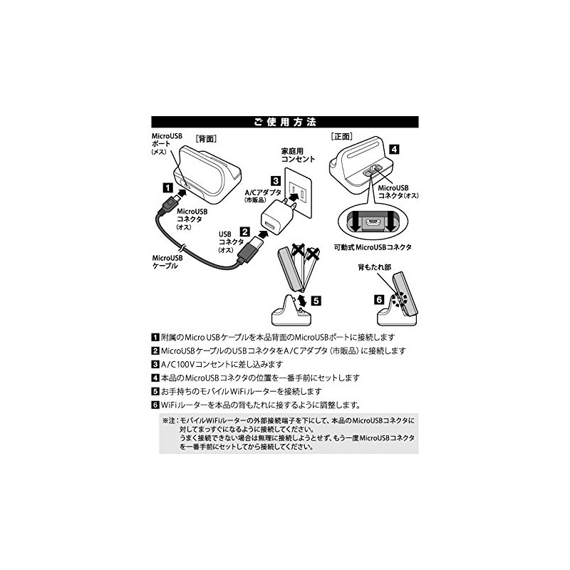 ASDEC UC-30 MicroUSB [Universal Charging Stand] for Mobile Router, Charging
