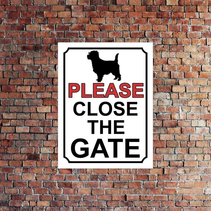 PLEASE CLOSE THE GATE DOG THEME METAL SIGN 200MM X