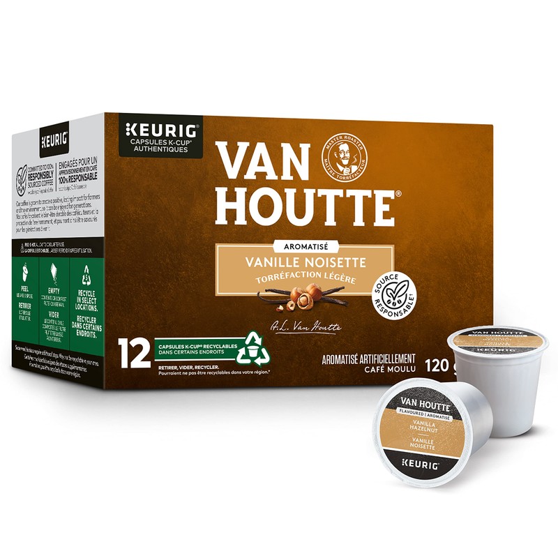 Van Houtte Vanilla Hazelnut K-Cup Coffee Pods, 12 Count For