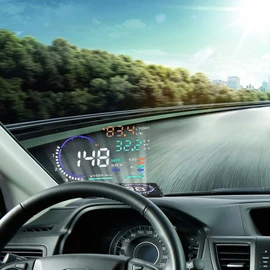 Head Up Display, Vehicle Speed Reflective Screen Speedometer, Windshield Projector with Speed, OBD II for Speed Engine Speed