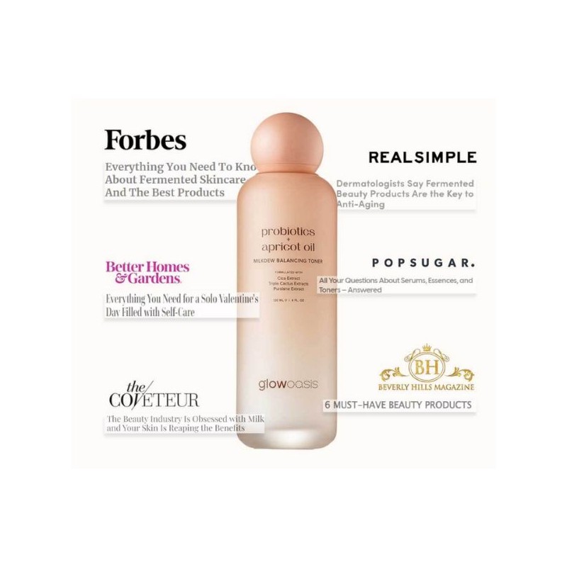 GLOWOASIS Milkdew Balancing Toner [Probiotics + Apricot Oil] 120ml