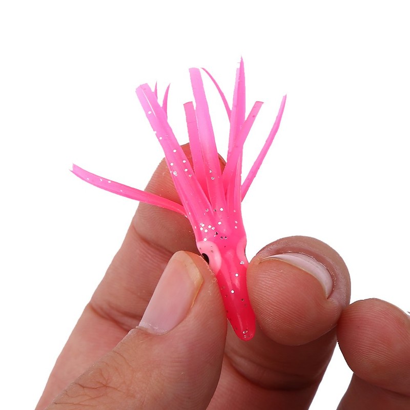 20Pcs Squid Fishing Lures, Artificial Soft Octopus Skirts Trolling Saltwater