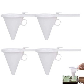 Pack of 4 Batter Dispenser Funnel, Dough Dispenser Batter, Plastic Dough Dispenser, Adjustable Hand-Held Kitchen Plastic Funnel, for Preparing Desserts in the Kitchen, Spread the Cream