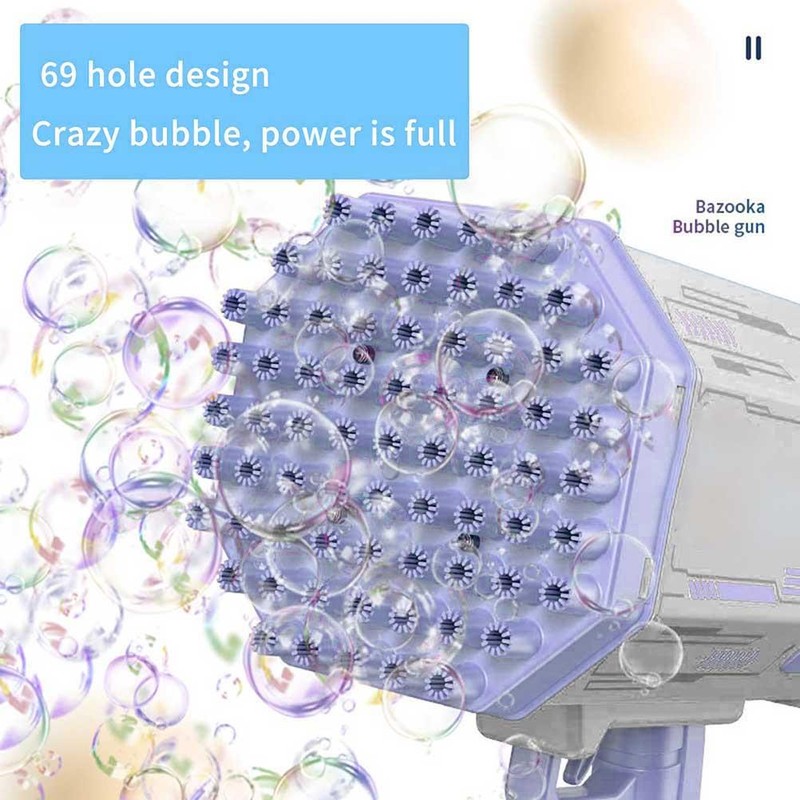 69 Holes Automatic Bubble Maker Kids Outdoor Electric Bubble Machine