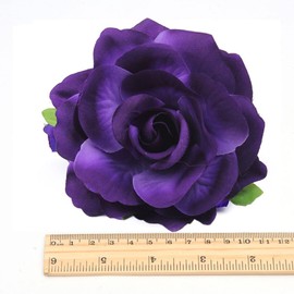 VEICOSTT Women Rose Flower Hair Clip Hair Accessories Flower Brooch Pin ZFJ11 (Purple)