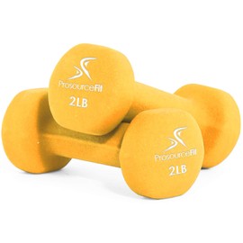 ProsourceFit Set of Two Neoprene Dumbbells, Orange, 6 pounds