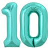 TONIFUL 40 Inch Large Teal Blue Number 10 Balloons Giant