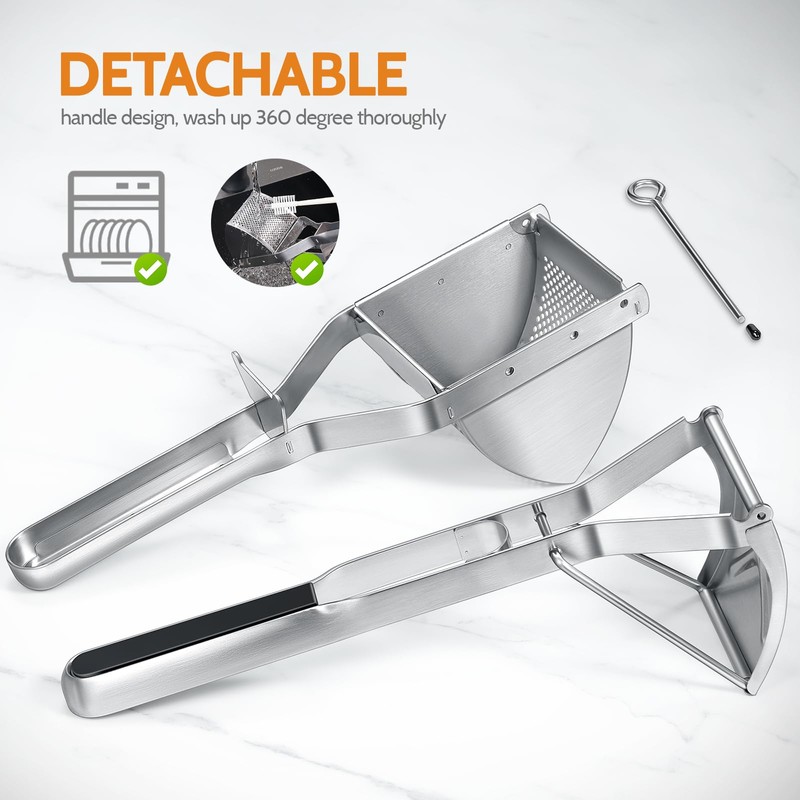 Potato Ricer, Sopito Stainless Steel Potato Masher for Commercial and