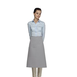 Averill's Sharper Uniforms Three Quarter One Pocket Bistro Apron with Pencil Divide 3/4 one pocket (Set of 6) Silver