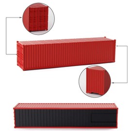Evemodel Pack of 3 40 ft Container Shipping Freight Cars Gauge H0 Model Railway Wagon 1:87 (Red)