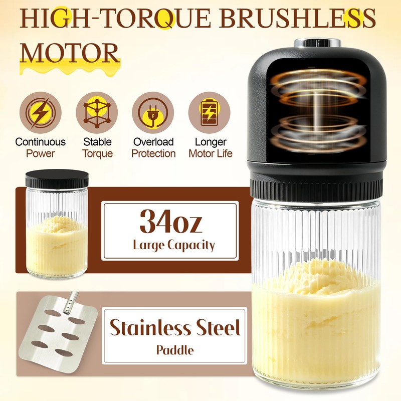 Electric Butter Churn, One-Touch Butter Maker for Homemade Fresh Butter