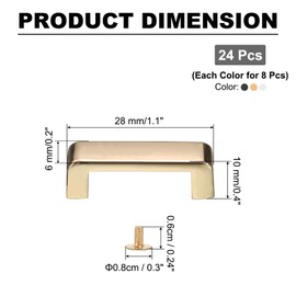 QUARKZMAN Pack of 12 Metal D Ring Connector Buckles, Alloy Right Angle Bow Buckles Chain Strap Connector with Screws for Leather (Grey/Black/Light Gold, 1.1 x 0.2 inches), multicoloured