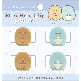 FE33605 Sumikko Gurashi Mini Hair Clip, Tonkatsu & Tokage