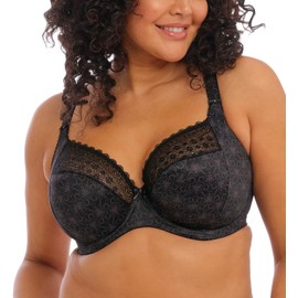 Elomi Women's Plus-size Kim Stretch Lace Underwire Plunge Bra Bra, -black, 32H