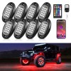 MICTUNING 8Pcs RGB LED Rock Lights Car Underglow Underbody Neon