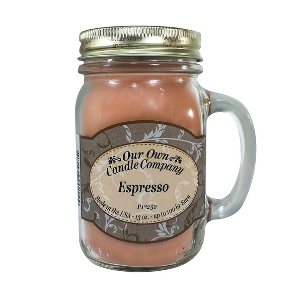 Our Own Candle Company Espresso Scented 13 Ounce Mason Jar Candle