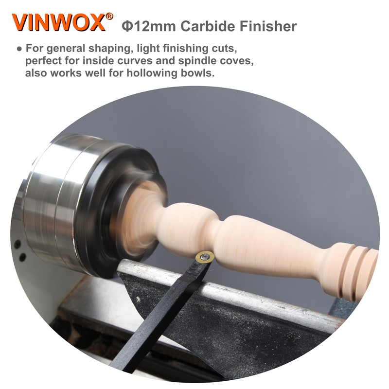 VINWOX 20" Full Size 4 PCS Carbide Wood Lathe Turning