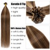 Real Hair Bonding Extensions, Straight, U-Tip Keratin Hair, 50 Strands,