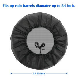 Cosmos 2 Pcs Mesh Cover for Rain Barrels Water Collection Buckets Protector to Prevent Leaves and Debris Falling into Water Barrels Net with Drawstring Rain Bucket Net Screen Cover for Garden Patio