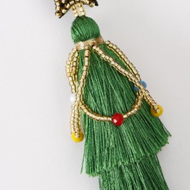 Christmas Earrings for Women Green Tassel Earrings Christmas Tree Dangle Earrings Colorful Beaded Fringe Earrings Christmas Jewely Gift