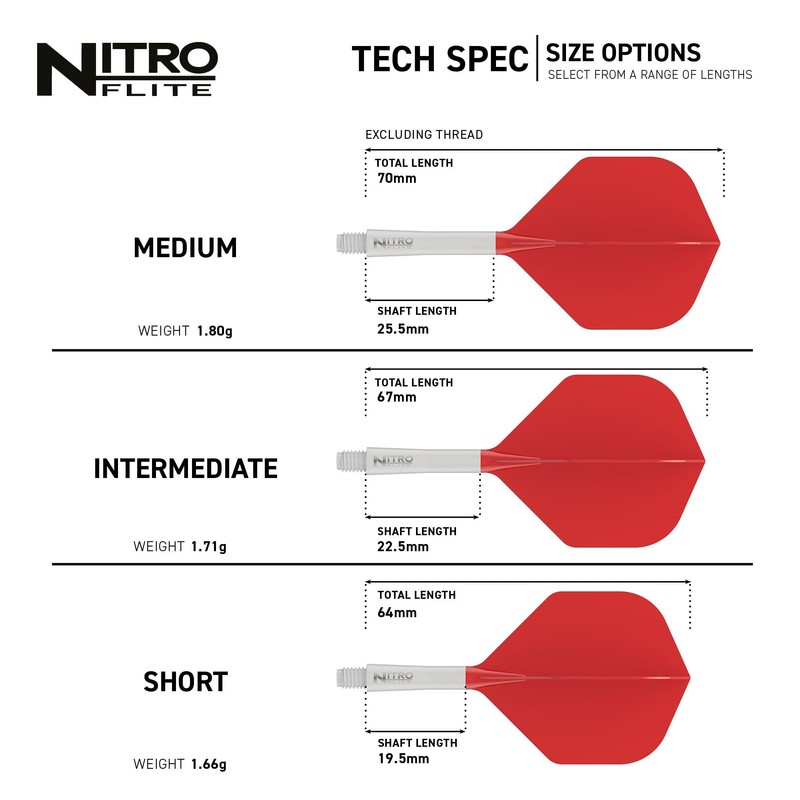 RED DRAGON Darts – Nitro Flite Integrada Sistema de Vuelo