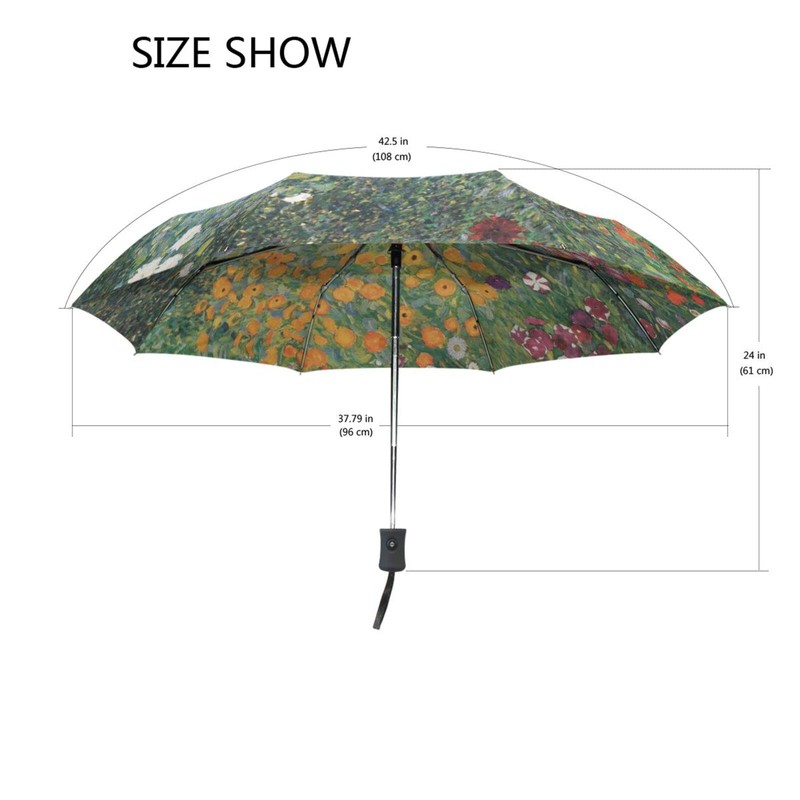 AHOMY Gustav Klimt Flower Garden Auto Open Close Folding Travel