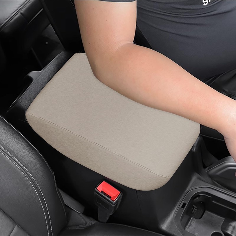 AOMSAZTO Console Cover Armrest Pad with Keyhole Compatible with Jeep