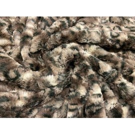 TIGRE Animal Fur Faux Fur Coat Fabric Brown Fabric Sold by the Metre 1m x 150cm