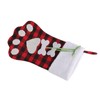 Christmas Stocking Dog Paw Shape Plaid Decorative Gift Bag Christmas