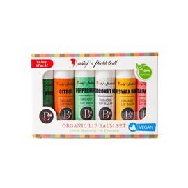 Basky's Pickleball Organic Lip Balm Set - 6 Flavors - 100% Natural Moisturizer for Cracked & Dry Lips - First Lip Designed for Pickleball Players