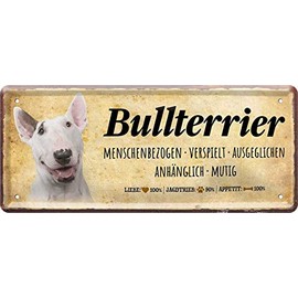 N / A Bullterrier Dog Letter 28 x 12 cm Decorative Saying Sheet Metal Sign 1355