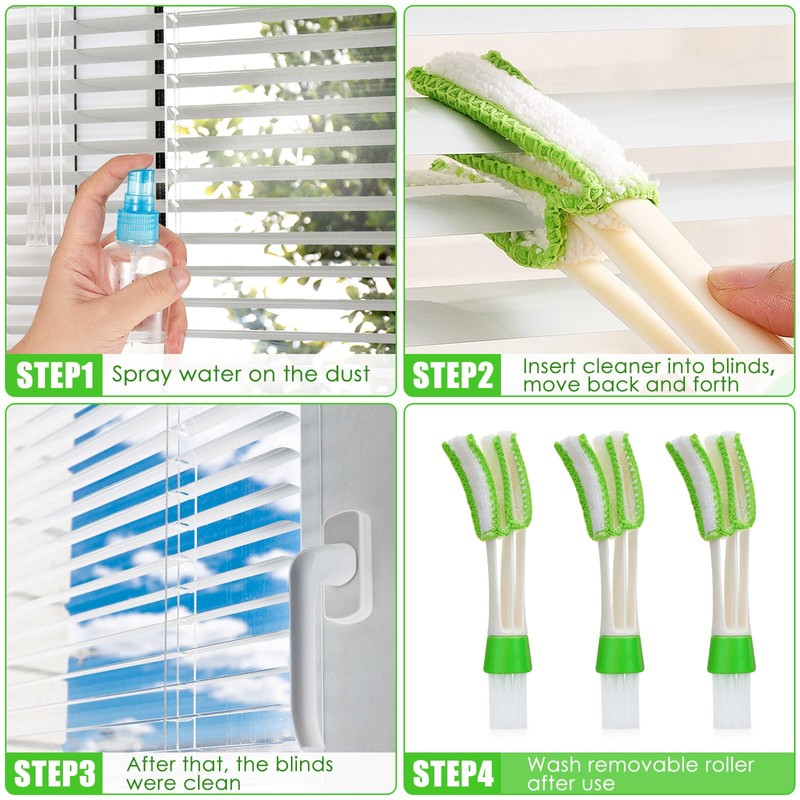 Reallnaive 12 Pcs Blind Cleaner Duster Tool Window Cleaner Duster
