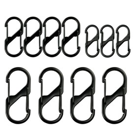Pack of 11 Carabiner Hooks Small Double Carabiner S Mini Carabiner Hook for Camping Fishing Outdoor Hiking or Travel