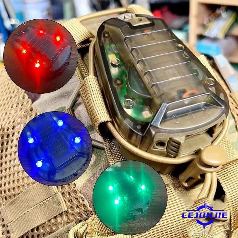 LEJUNJIE Tactical Helmet Light with LED + IR/Strobe Airsoft Helmet