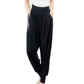 iito.seasons Women's Yoga Pants, Sarouel Pants, 10/4 Length Pants, Loose Fit, Long Length, Yoga Pants, Fitness Pants, Sports, Room Wear, Yoga, Loungewear, Thin, Stretchy, Sweat Absorbent, Quick