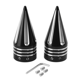 AQIMY 2pcs CNC Front Axle Nut Cover Aluminum Alloy Black for Sportster 883/1200/Dyna/Touring/Softail Axle Cap Cover