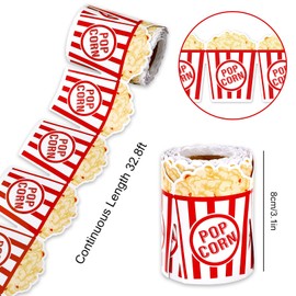 JarThenaAMCS 32.8Ft Popcorn Bulletin Board Border Movie Night Die Cut Trim Border Roll for Movie Party Chalkboard Wall Decoration