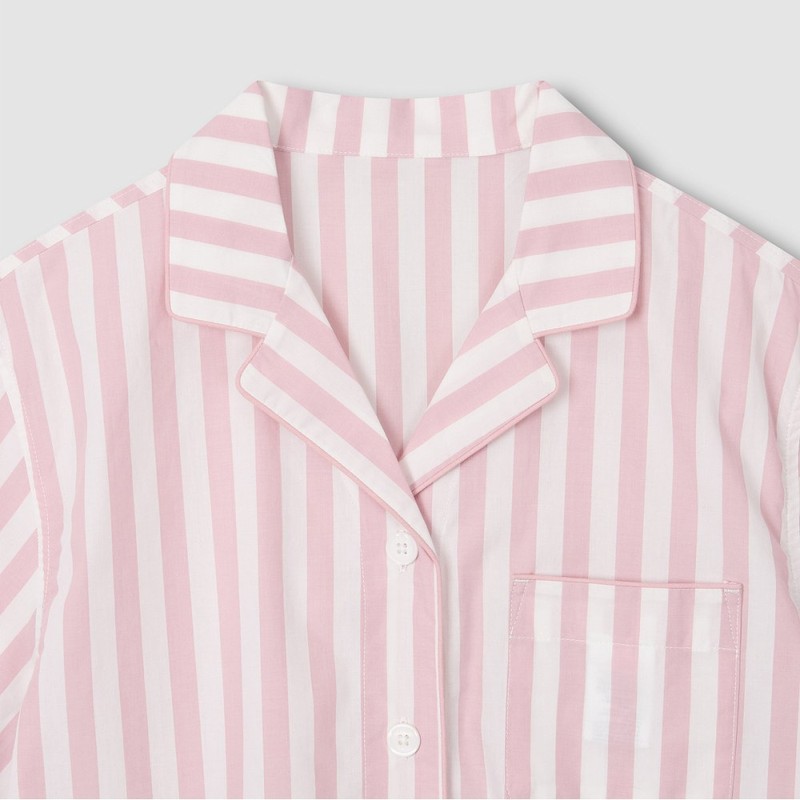 JAJU [JAJU] Women's 60s Cotton 3/4 Sleeve Pajama Set_Light Pink