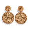Rattan Earrings Statement Hoop Earrings for Women Straw Earrings Woven