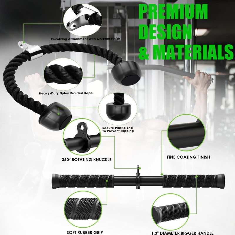 Lovind Cable Machine Attachment Set LAT Pulldown Attachments,Cable Machine Accessories