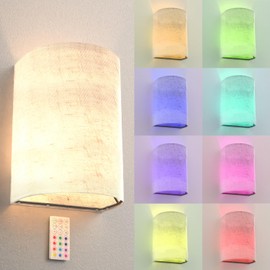 Sunco LED Compact Portable Sleek Modern Contemporary Stylish Colorful Adaptable Customizable Indoor Rechargeable Wall Sconce w/Multiple Lighting Modes, 35 Lumens, RGB, 0.6W, DC5V Dimmable 2 Pack